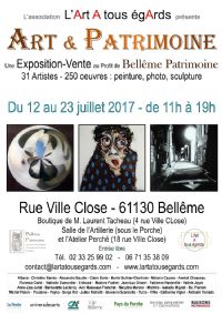 Art et Patrimoine. Du 12 au 23 juillet 2017 à Bellême. Orne.  11H00
